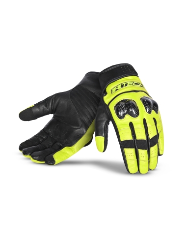 R-TECH - Guanto tessile estivo Falcon Nero/Giallo Fluo