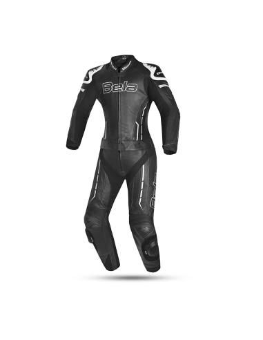 Bela Rocket Lady Mix Canguru Fato de corrida moto para senhoras 2peças Preto/Branco