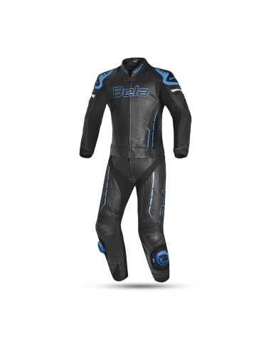 Bela Rocket Mix Kangaroo Tuta in Pelle da Moto 2 pezzi Nero/Blu