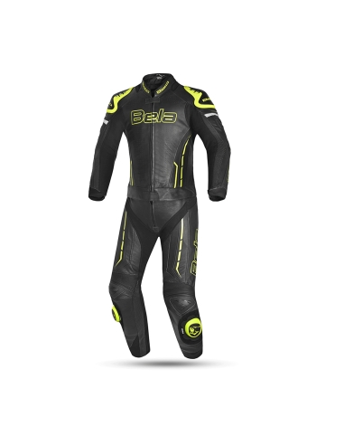 Bela Rocket Mix Kangaroo Tuta da moto 2pezzi Nero/Giallo fluorescente