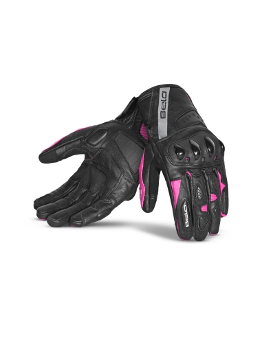 BELA - Guante Piel Blast Lady Negro/Rosa