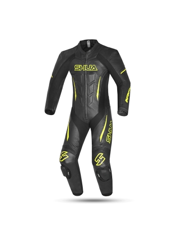 Shua Infinity 1PC Leather Suit Black/Yellow Fluor