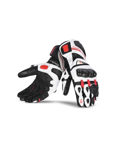 BELA - Guante Piel Venom RS Racing Man Blanco/Negro/Rojo