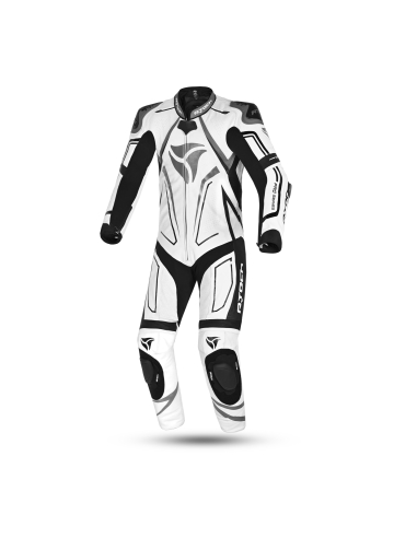 R-Tech Rising Star Motorcycle Leather Racing Suit White/Black