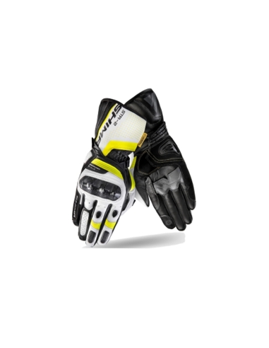 SHIMA STR-2 Sport Men Leather Summer Sport Motorcycle racing Gloves Black White Yellow fluo