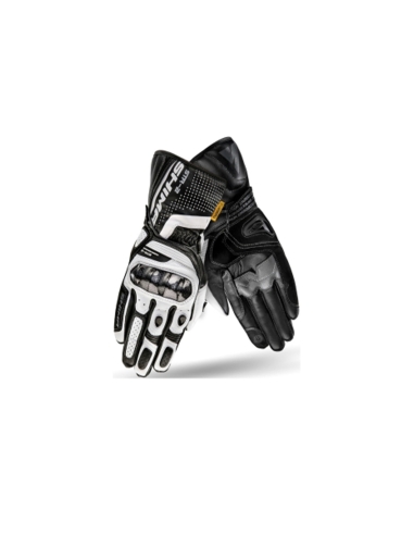 SHIMA STR-2 Sport Homme Gants de course moto en cuir d'été noir blanc