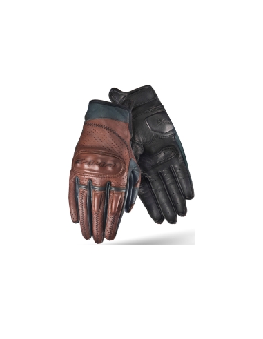 SHIMA Caliber Gants De Moto En Cuir Courts Pour Hommes Marron