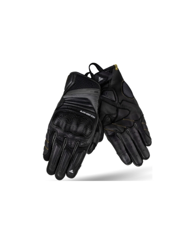 Rush Men Urban Summer Leather Motorcycle Riding  Short Gloves Black