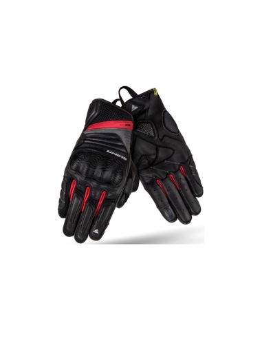 Rush Men Urban Summer Leather Motorcycle Riding  Short Gloves Black Red