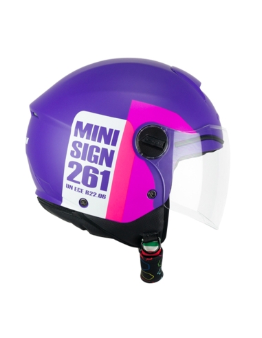 CGM 261a mini sign Purple Pink Jet open face motorbike helmet