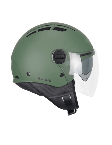 CGM 116A AIR MONO Open Face Motorcycle Riding Helmet Matt Green