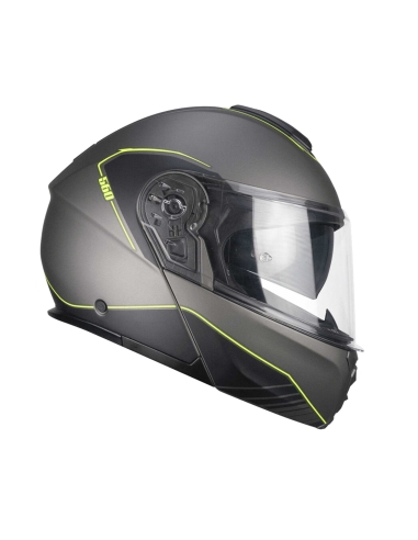 CGM 560G MAD RIDE Modularer Motorrad-Reithelm, Graphit, matt, fluoreszierend, Gelb