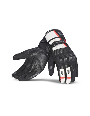 Bela Ice Winter WP Gants Moto Noir/Blanc/Rouge