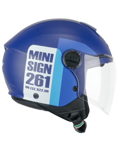 CGM 261a mini sinal azul claro Jet capacete de motociclismo para crianças