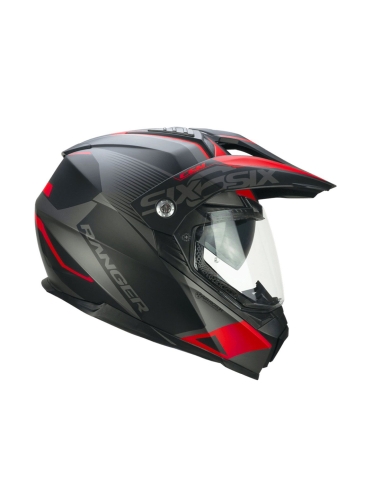 CGM 666G TWIN RANGER Schwarz Rot Matt Offroad-Motorradhelm