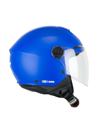 Casco da moto aperto CGM 261a mini mono azzurro mate per bambini