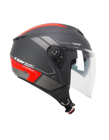 Capacete de motociclismo CGM 126G IPER CITY preto vermelho