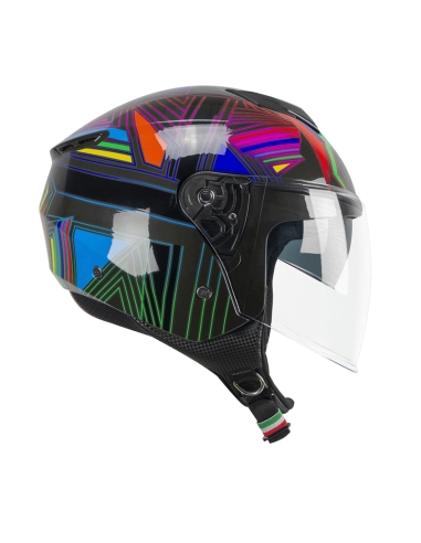 CGM 126S IPER DISCO Urban Street Scooter Helmet Graphite Green Fuchsia