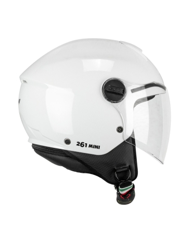 CGM 261a Mini Mono weißer Kinder-Motorradhelm mit offenem Gesicht