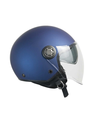 CGM SKA-P - Casco per scooter da equitazione urbano 1SHA ZEN MONO Open Face Blu satinato