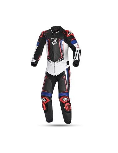 Bela Beast 2Pc Leather Suit Black/White/Blue/Red