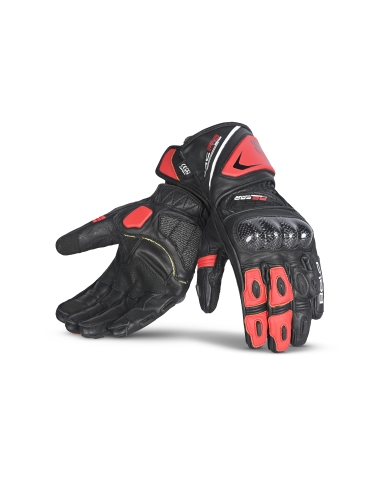 Bela Rocket Long Motorcycle Gloves Black/Red