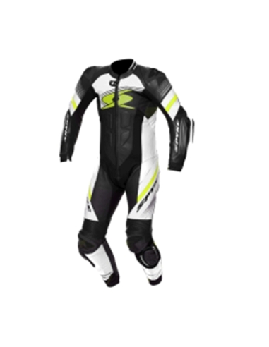 SPYKE - ESTORIL RACE 1PC SUIT BLACK/WHITE/FLUO YELLOW