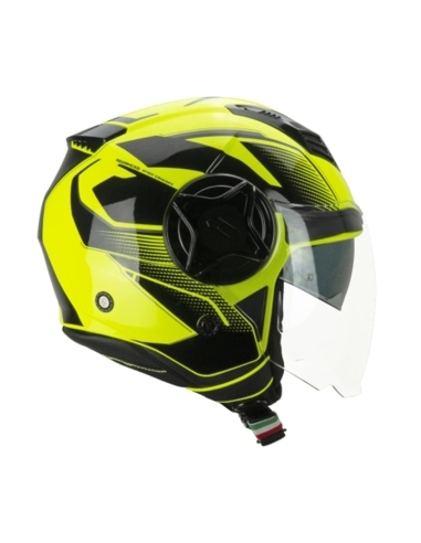 Casco aperto per scooter da strada CGM 169G ILLI SPORT Nero Giallo Fluo