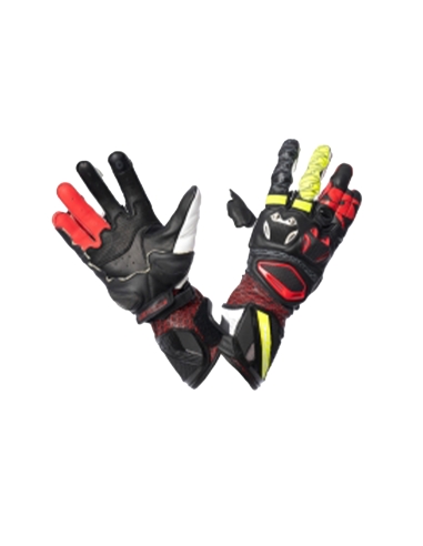 SPYKE Tech Pro Racing Man Guantes Negro/Blanco/Rojo Flou Amarillo