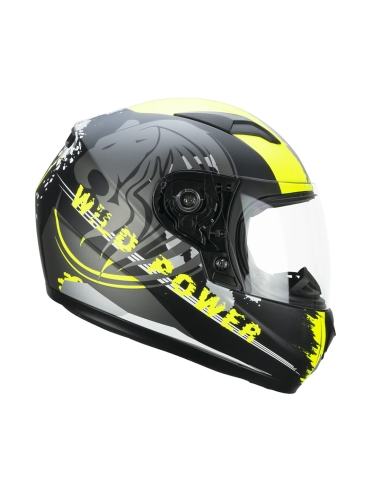 Casque moto route intégral CGM 265x Lucky wild noir jaune Fluo