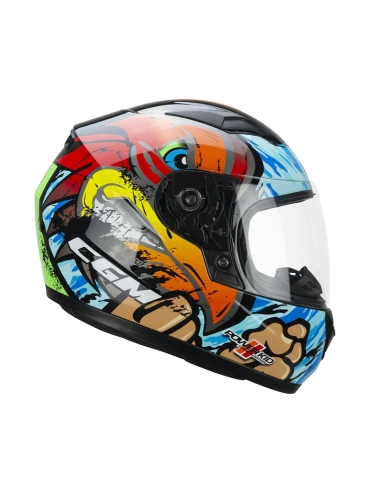 Casque moto intégral de tourisme CGM 265x Lucky boxer Bleu Rouge Vert