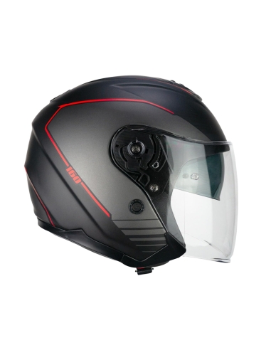 CGM - Capacete de motociclismo 160G JAD RIDE Jet Preto Vermelho