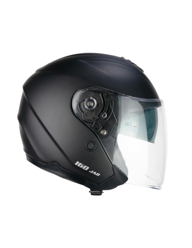 CGM 160A JAD MONO Jet Motorbike Racing Helmet Black