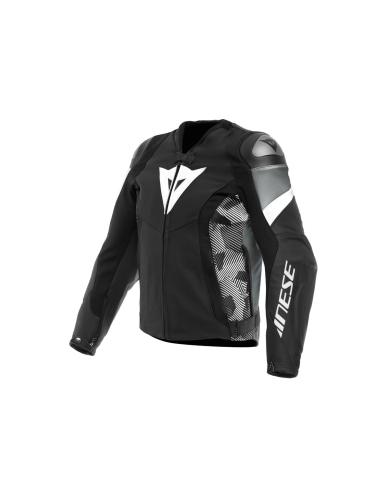 DAINESE - AVRO 5 LEDERJACKE RÜCKEN WEISS ANTHRAZIT