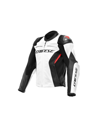 DAINESE - GIACCA IN PELLE RACING 4 RETRO BIANCO