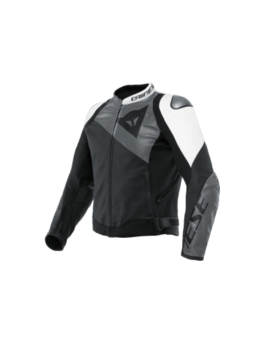 DAINESE - PORTIVA LEATHER  JACKET BACK-ATT  ANTHRACITE  WHITE