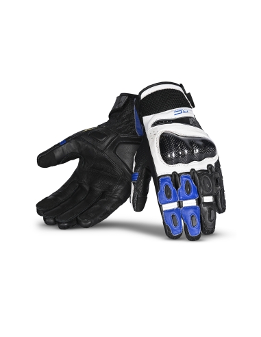 Bela Rocket Short Motorcycle Gloves White/Blue/Black