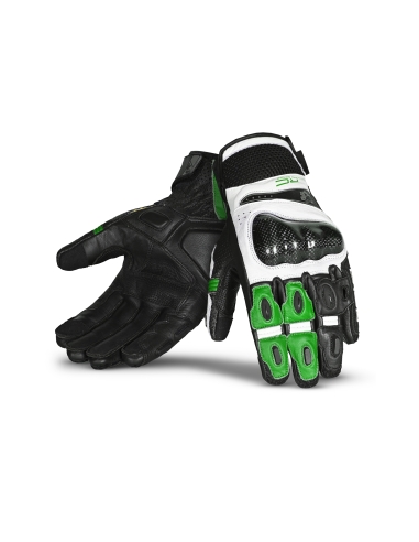 Bela Rocket Short Motorcycle Gloves White/Green/Black