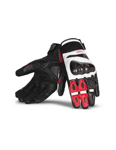 Bela Rocket Short Gants de Moto Blanc/Rouge/Noir