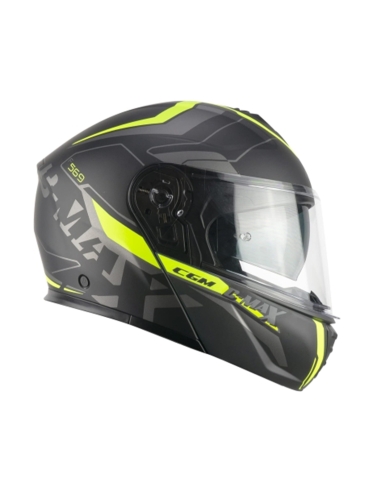 CGM 569G C-MAX CITY  Modular Motorbike Racing Helmet Black Matt fluorescent yellow