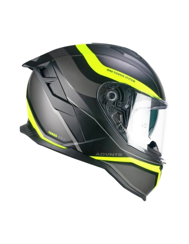 Casque de course moto intégral CGM 363X SHOT RUN On Road noir jaune fluo