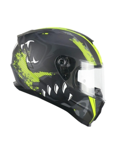 320T NEUTRON PANTHER Casque intégral noir mat jaune fluo