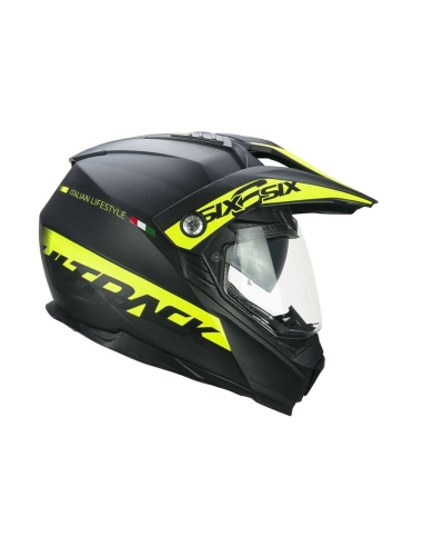 CGM 666S TWIN HITRACK Black Matte Fluorescent Yellow Off-Road Helmet