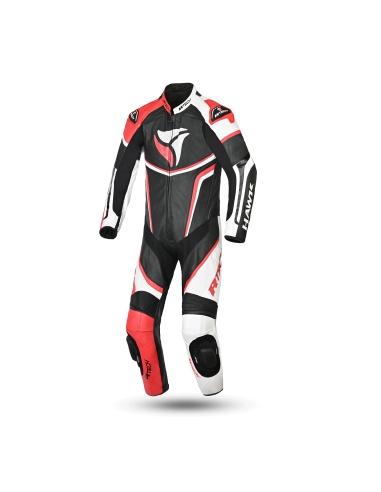 R-Tech Hawk Combinaison Moto Noir/Blanc/Rouge