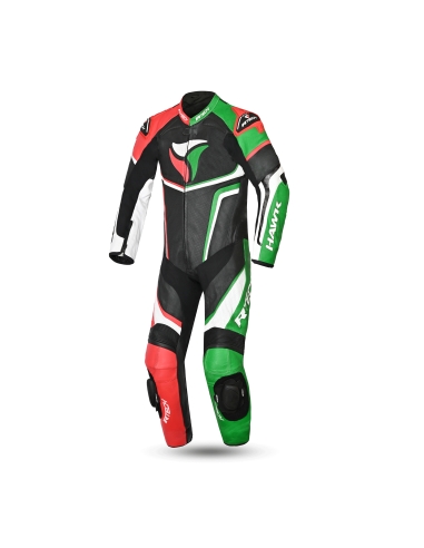 R-Tech Hawk Combinaison Moto Noir/Rouge/Vert