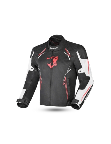 Bela Panther Veste Moto Homme Noir/Blanc/Rouge