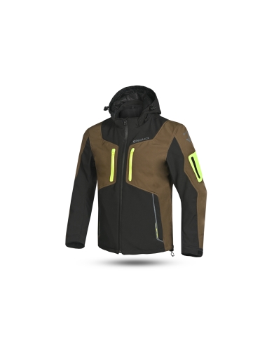 Bela - Fire Fly Motorcycle hoodie Black/Olive Green/Fluor Yellow