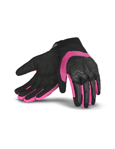 R-TECH - Guante Textil Lady Cruiser Negro/Rosa