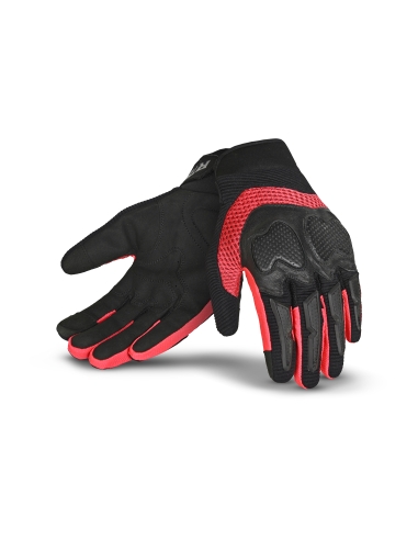 R-TECH - Guante Textil Man Cruiser Negro/Rojo