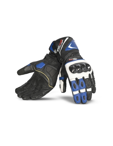 Bela Rocket Long Gants de Moto Blanc/Bleu/Noir